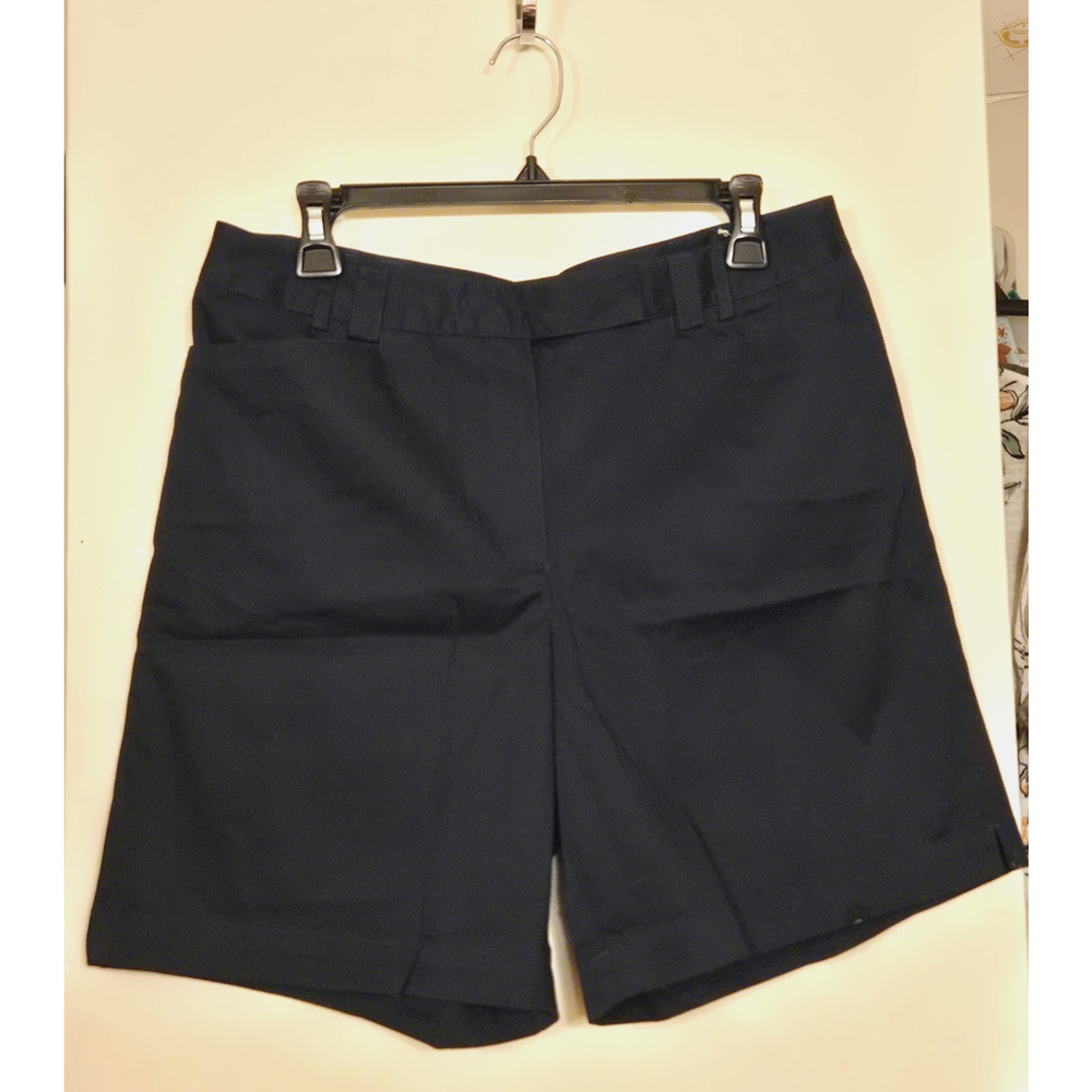 LIZ GOLF AUDRA Bermuda Shorts Dark Navy Blue Pockets Cotton Blend Sz 12 EUC